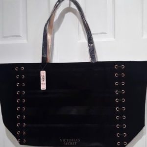 NWT Victoria’s Secret Tote BLACK ROSE GOLD